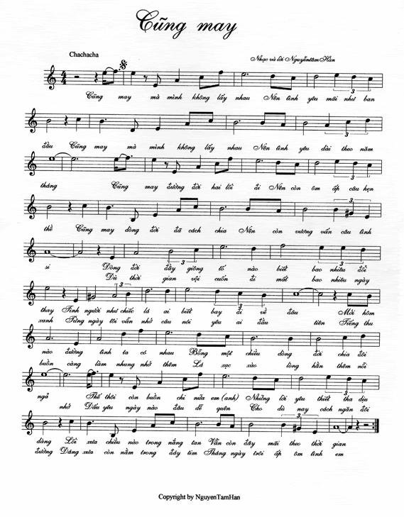 Sheet nhạc Cũng May